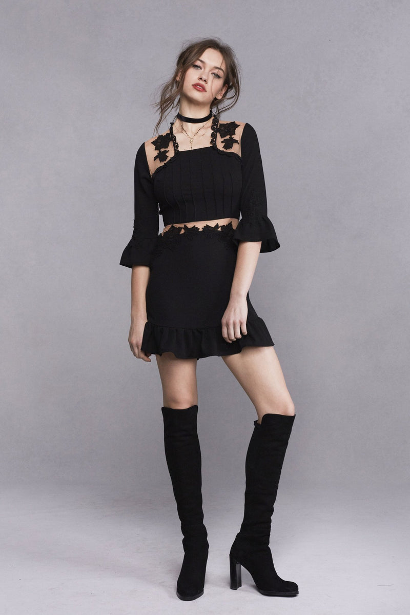 Lilou Applique Dress - Black (2760974073920)