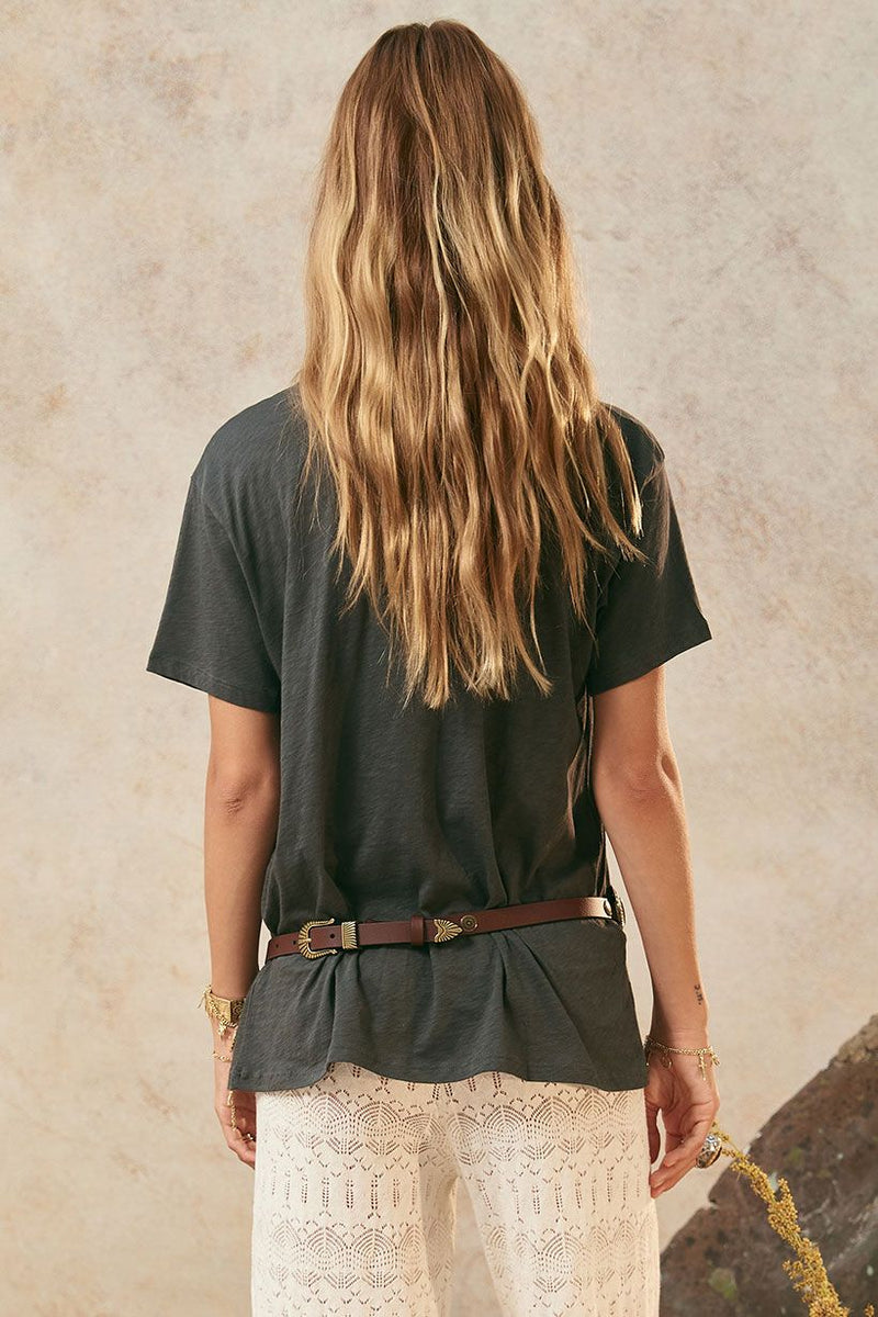 Elysian Biker Tee - Charcoal