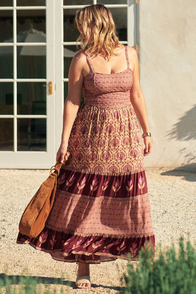 Chateau Quilted Strappy Maxi Dress - Grape