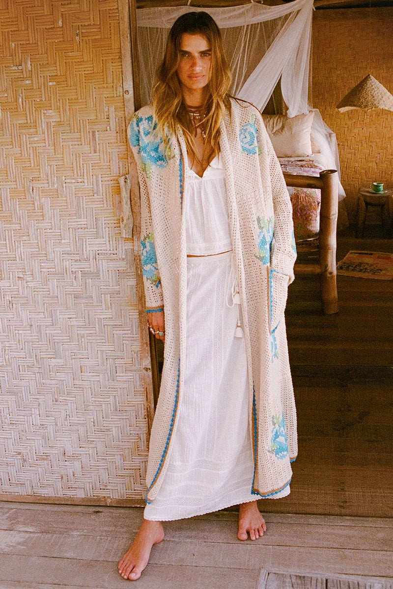 Coastal Granny Maxi Cardigan - Cornflower