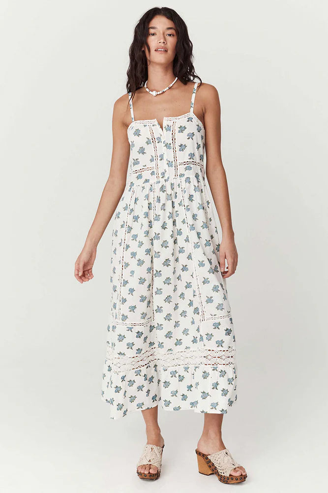 Fable Block Printed Strappy Sundress - Wild Poppy