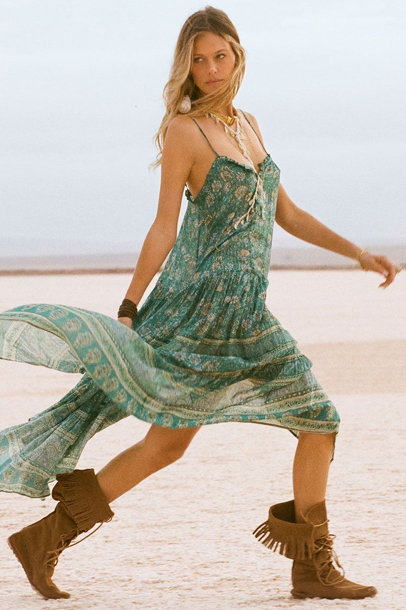 Elysian Strappy Maxi Dress - Jade
