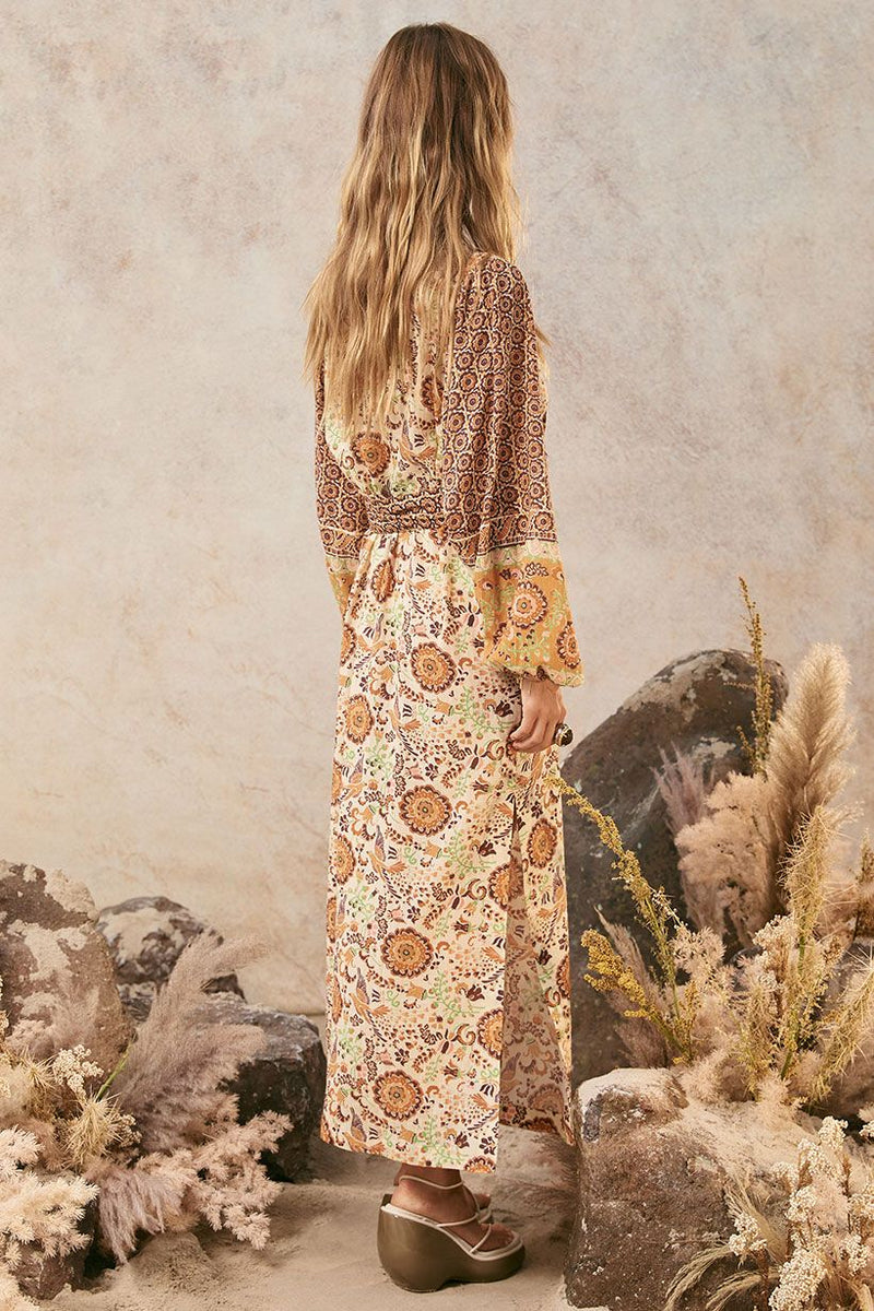 Sannah Boho Maxi Dress - Golden Ochre
