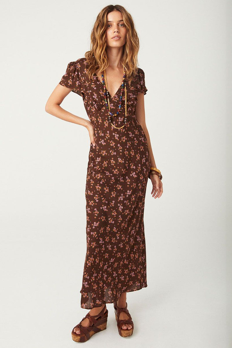 Melody Bias Maxi Dress - Antique Walnut