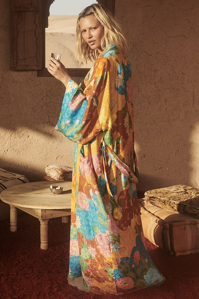 Joshua Tree Maxi Robe - Mustard