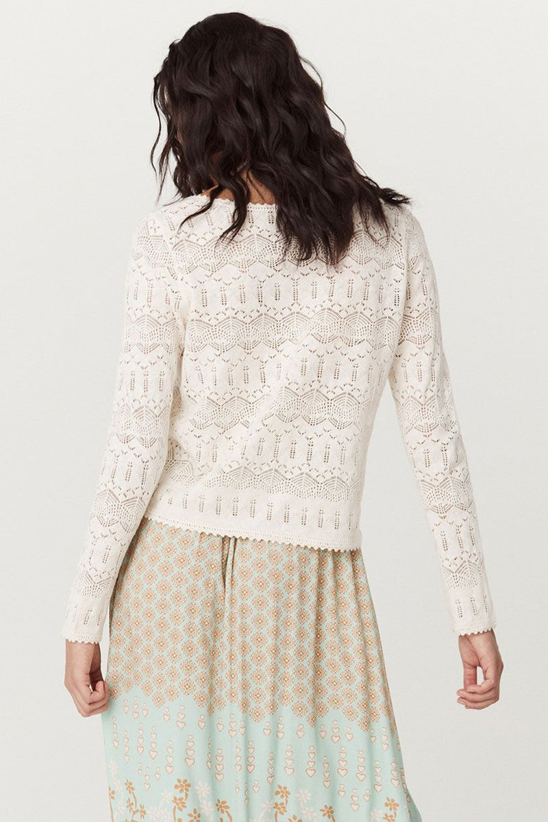 Siesta Knit Pointelle Cardigan - Daisy