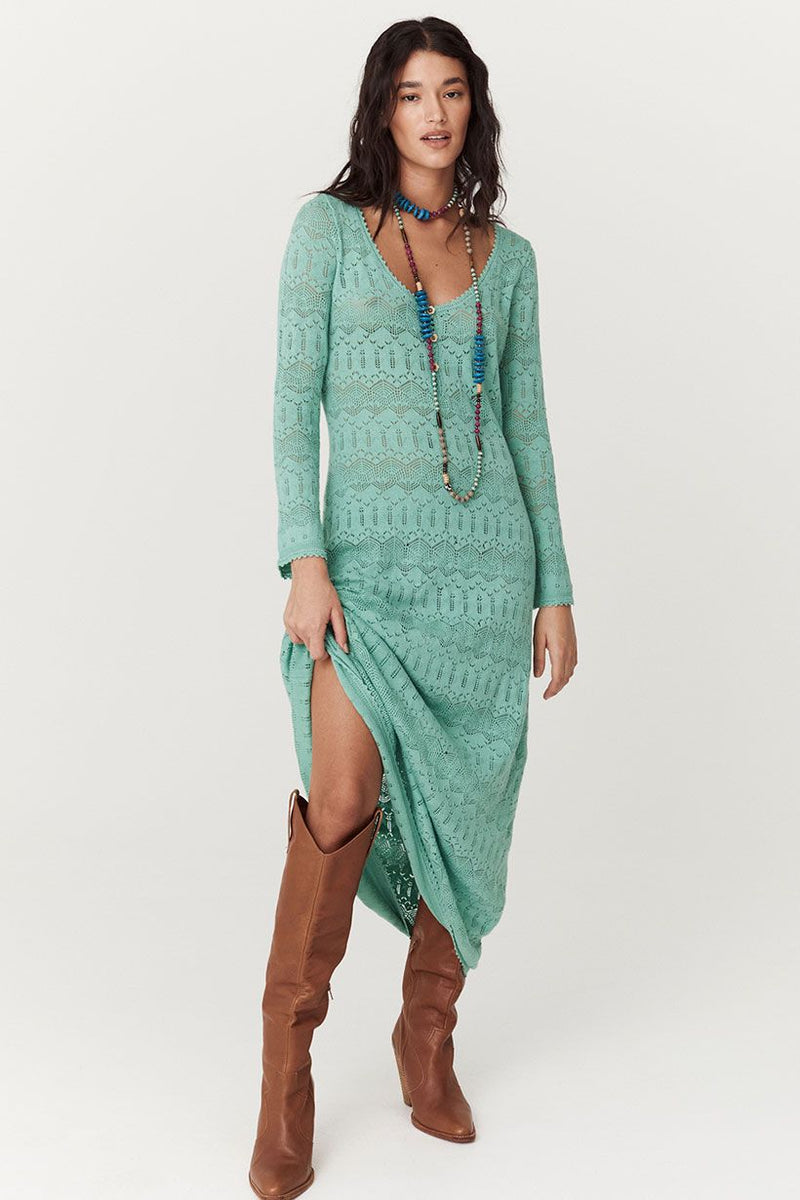 Siesta Pointelle Dress - Seafoam