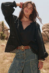 Love In The Afternoon Lace Blouse - Midnight Rose