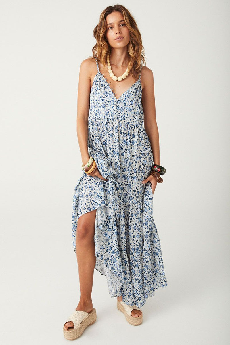 Sunshine Bandit Strappy Gown - Chambray