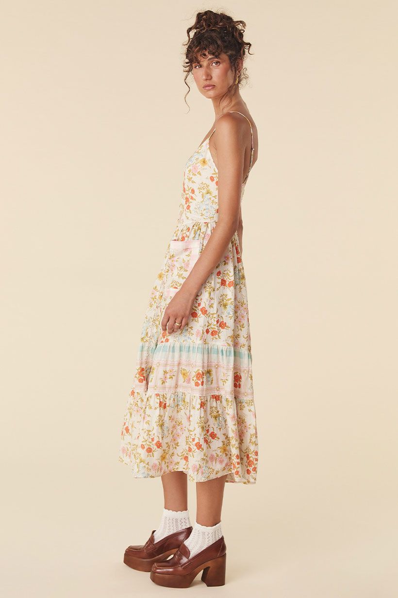 spell flora linen midi dress Flora Linen Midi Dress