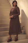 Helena Crochet Lace Gown - Chocolate
