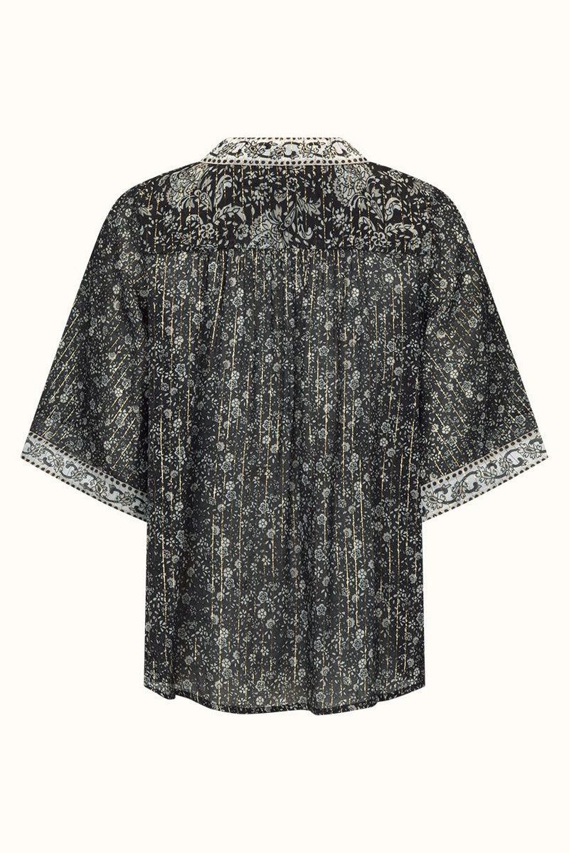 Little Bird Flutter Sleeve Blouse - Midnight