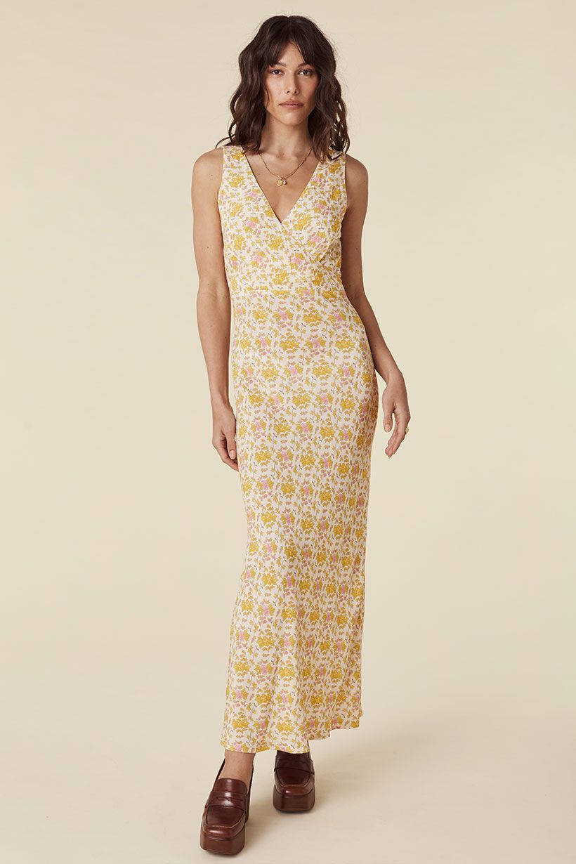 spell yellow rose boho midi dress SPELL & THE GYPSY COLLECTIVE Yellow Rose Boho Midi Dress Size M SP11