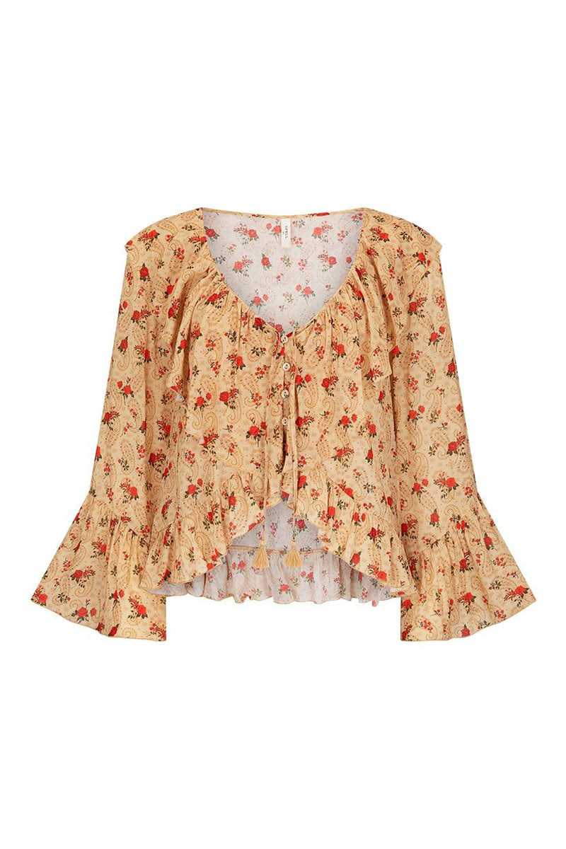 Fleur Frill Blouse - Butterscotch