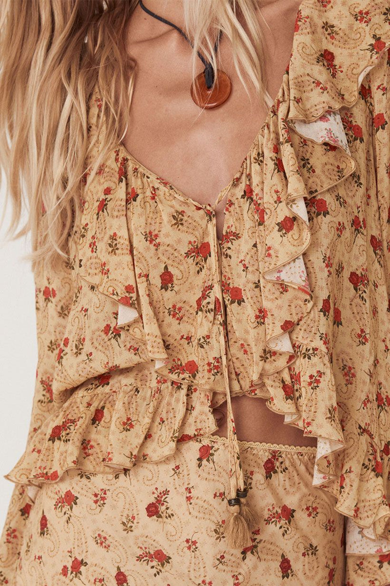 Fleur Frill Blouse - Butterscotch