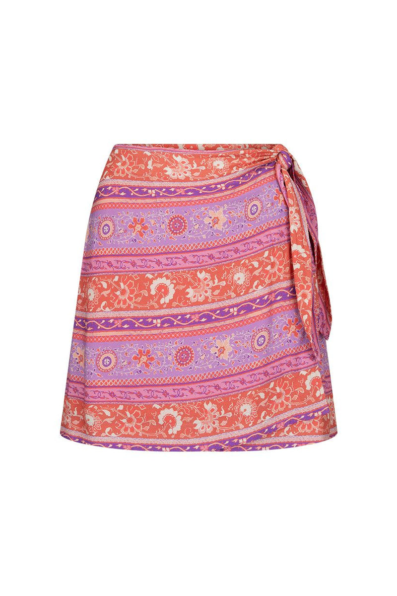 Sunshine Bandit Wrap Mini Skirt - Cayenne