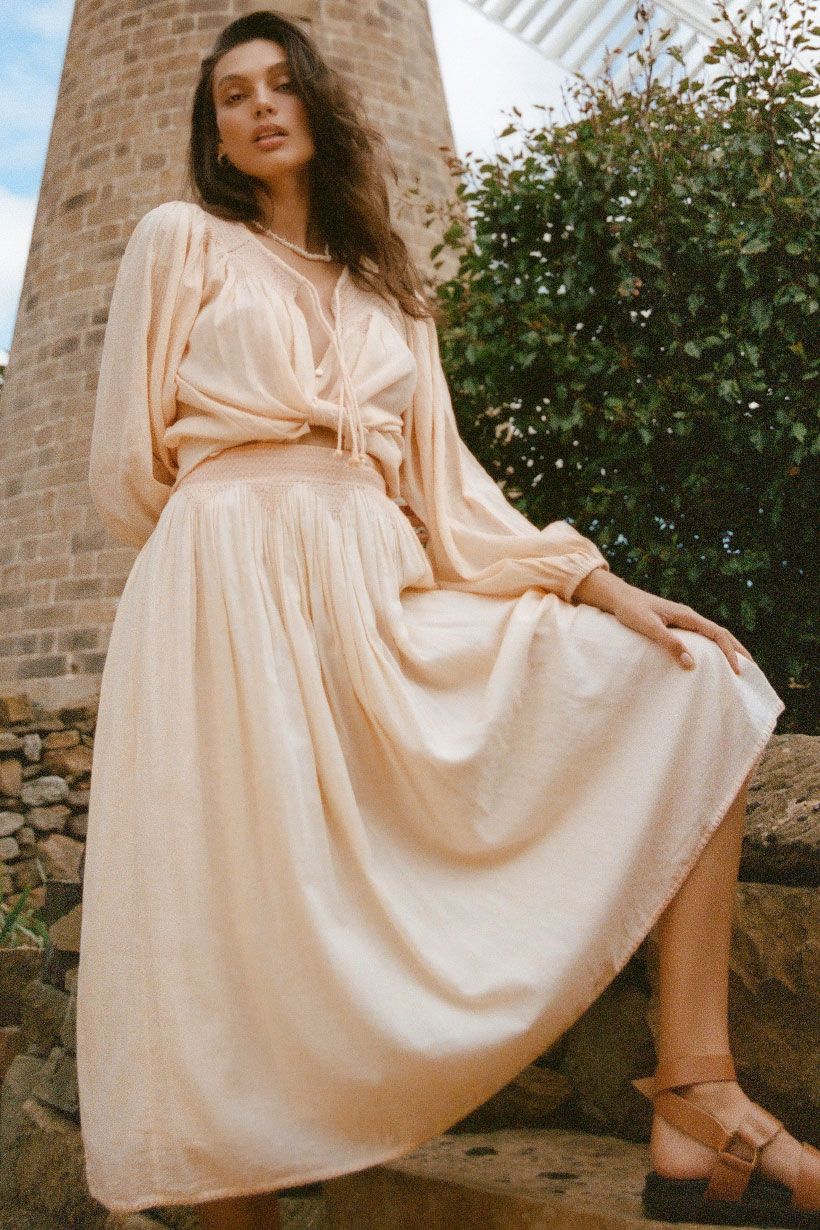 Apricot smock sales maxi dress