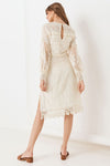 Dawn Lace Belted Midi Dress - Cream (3990310813760)