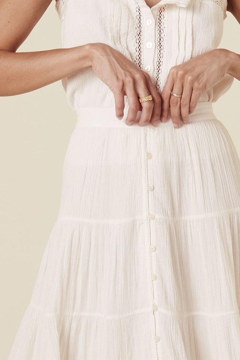 Jolene Lace Maxi Skirt - Antique White