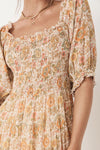 Juniper Shirred Dress - Cream