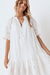 Lala Linen House Dress - White (4354631860305)