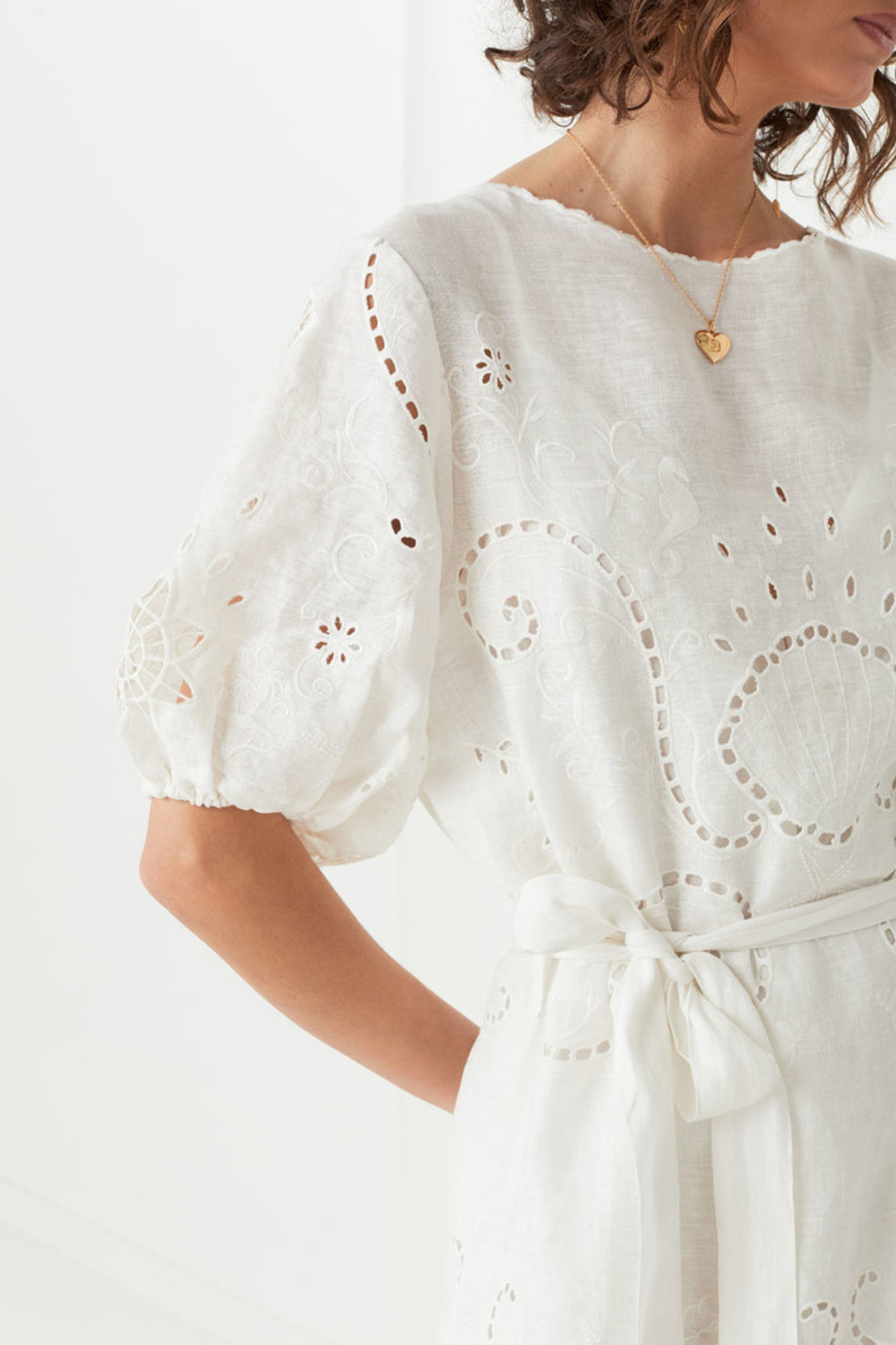 Lala Linen Shift Dress - White Shop Nepenthe Lala Linen Shift Dress - White Shop Nepenthe
