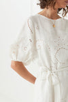 Lala Linen Shift Dress - White (4354646016081)