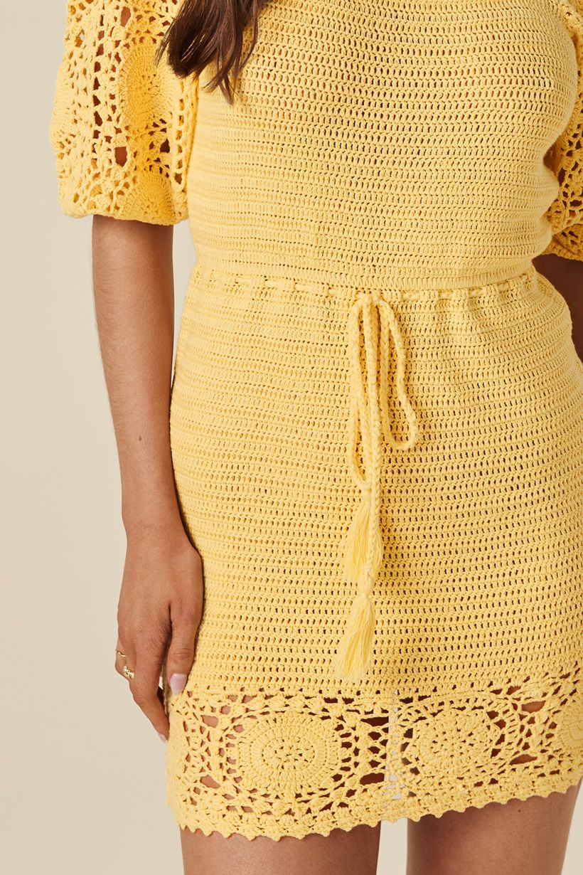 lemon crochet dress St. Tropez Dress - Lemon Crochet