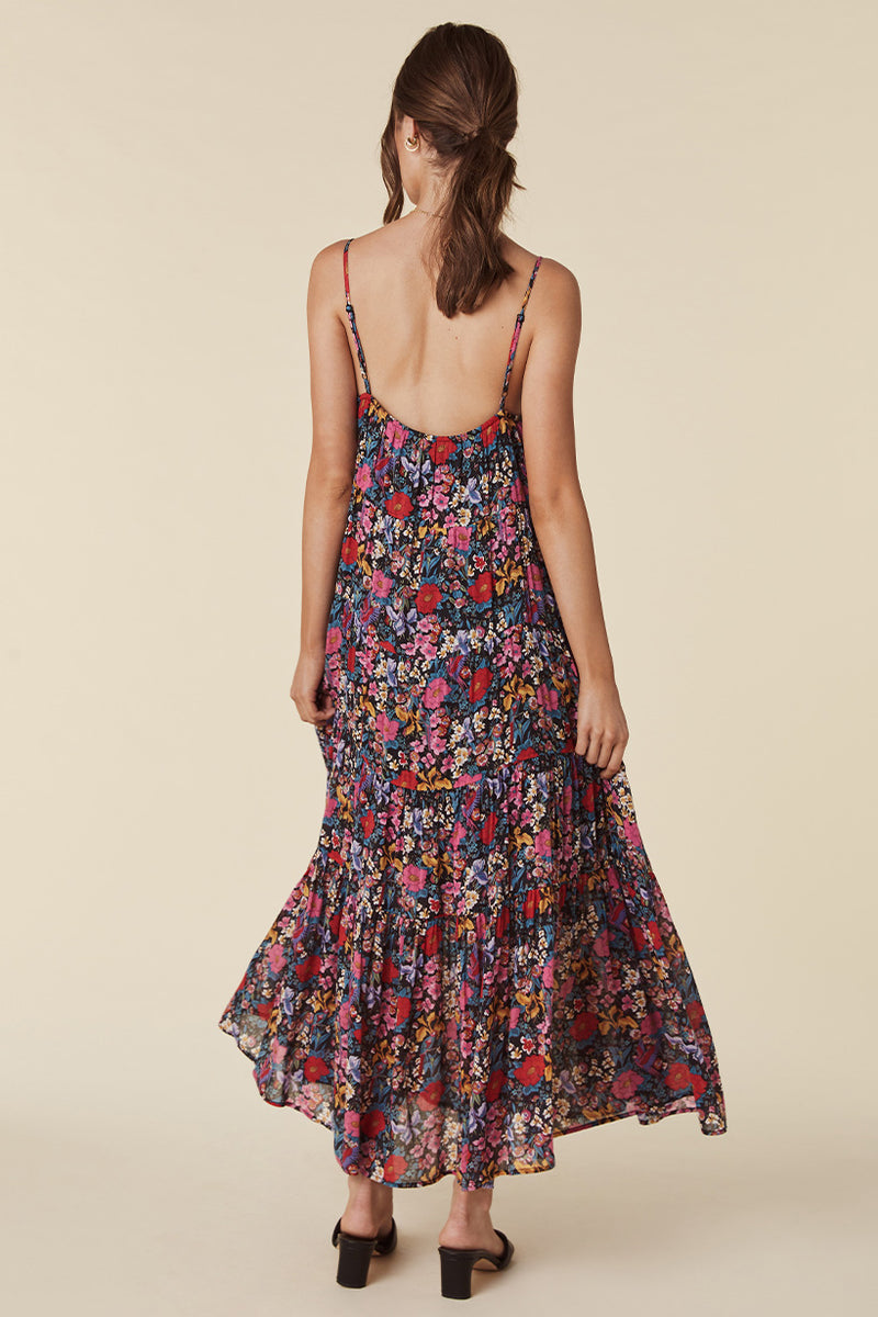 Last Drinks Strappy Maxi Dress - Evening Floral