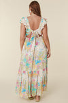 Lei Lei Frill Gown - Cream Floral