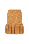 Lioness Ruched Mini Skirt - Caramel (3696861806656)