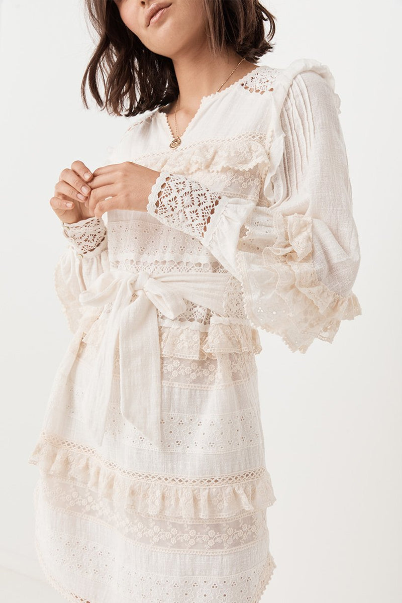 Suki Mini Party Dress - White (3697686904896)