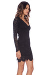 Deep V Spanish Lace Dress Black  (2760252981312)