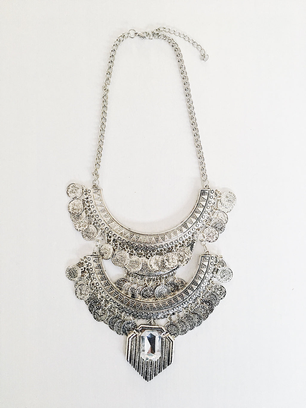 Erzin Ethnic Necklace - Silver (2762022813760)
