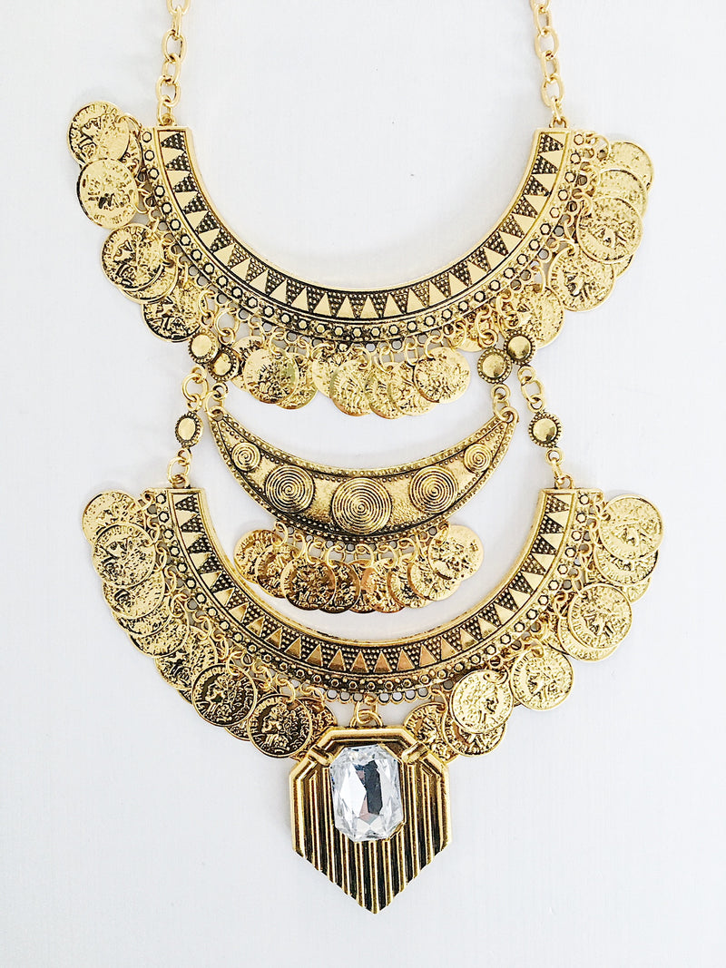 Erzin Ethnic Necklace - Gold (2762023632960)
